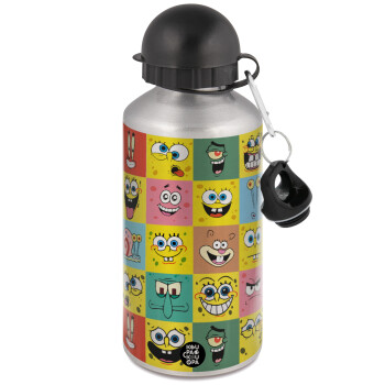 BOB spongebob and friends, Metallic water jug, Silver, aluminum 500ml