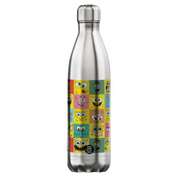 Ο μπομπ και οι φίλοι του, Μεταλλικό παγούρι θερμός Inox (Stainless steel), διπλού τοιχώματος, 750ml