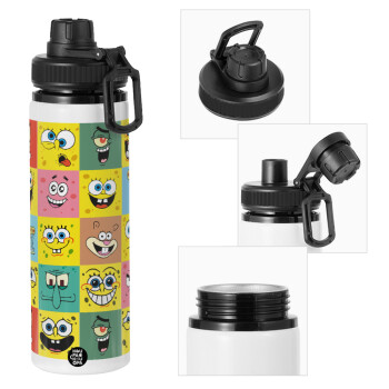 BOB spongebob and friends, Metal water bottle with safety cap, aluminum 850ml