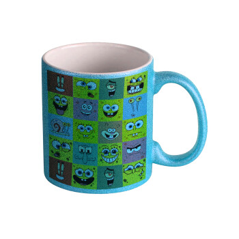 BOB spongebob and friends, Κούπα Σιέλ Glitter που γυαλίζει, κεραμική, 330ml