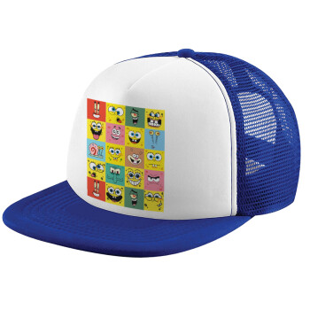 BOB spongebob and friends, Καπέλο Soft Trucker με Δίχτυ Blue/White 