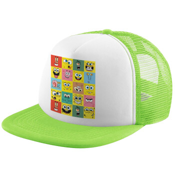 BOB spongebob and friends, Καπέλο Soft Trucker με Δίχτυ Πράσινο/Λευκό