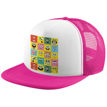 BOB spongebob and friends, Καπέλο Soft Trucker με Δίχτυ Pink/White 