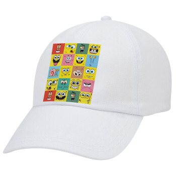 BOB spongebob and friends, Καπέλο Ενηλίκων Baseball Λευκό 5-φύλλο (POLYESTER, ΕΝΗΛΙΚΩΝ, UNISEX, ONE SIZE)