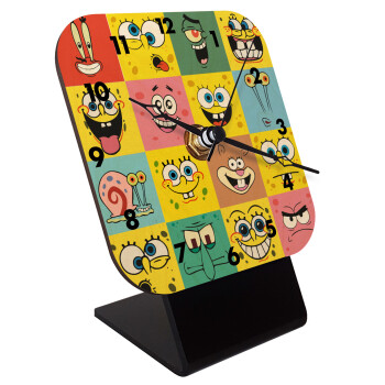 BOB spongebob and friends, Quartz Table clock in natural wood (10cm)