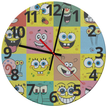BOB spongebob and friends, Ρολόι τοίχου γυάλινο (30cm)