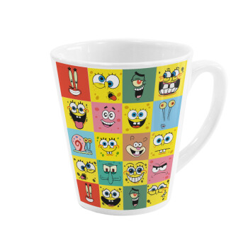 BOB spongebob and friends, Κούπα κωνική Latte Λευκή, κεραμική, 300ml