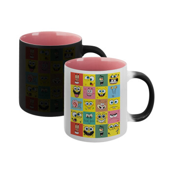 Ο μπομπ και οι φίλοι του, Κούπα Μαγική εσωτερικό ΡΟΖ, κεραμική 330ml που αλλάζει χρώμα με το ζεστό ρόφημα