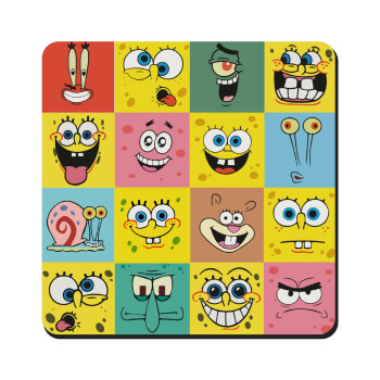 BOB spongebob and friends, Τετράγωνο μαγνητάκι ξύλινο 9x9cm