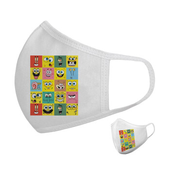 BOB spongebob and friends, Μάσκα υφασμάτινη υψηλής άνεσης παιδική (Δώρο πλαστική θήκη)