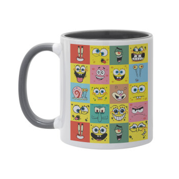 BOB spongebob and friends, Mug colored grey, ceramic, 330ml