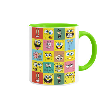 BOB spongebob and friends, Mug colored light green, ceramic, 330ml