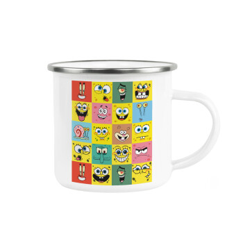 BOB spongebob and friends, Metallic enamel cup white 360ml