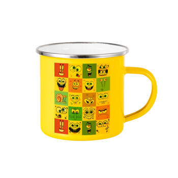 BOB spongebob and friends, Yellow Enamel Metallic Cup 360ml