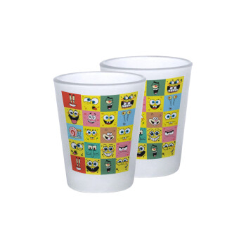 BOB spongebob and friends, Σφηνοπότηρα γυάλινα 45ml του πάγου (2 τεμάχια)