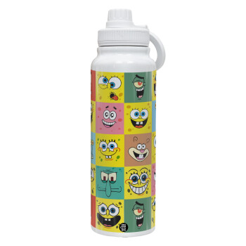 BOB spongebob and friends, 1L Stainless Steel Thermal Bottle with Phone Holder & Double Wall Insulation
