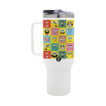 BOB spongebob and friends, Mega Stainless steel Tumbler with lid, double wall 1,2L