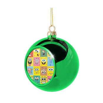 BOB spongebob and friends, Χριστουγεννιάτικη μπάλα δένδρου Πράσινη 8cm