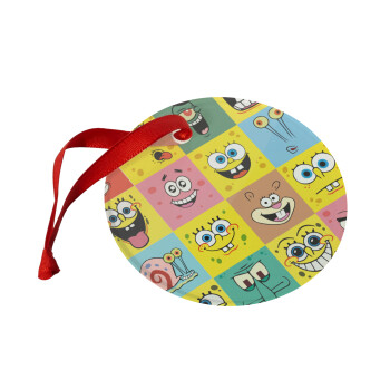 BOB spongebob and friends, Christmas ornament glass 9cm