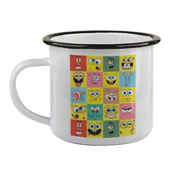 BOB spongebob and friends — Enamel mug with black rim, 360ml