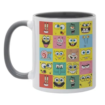 BOB spongebob and friends, Mug colored grey, ceramic, 330ml