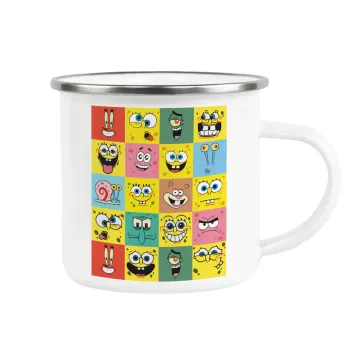 BOB spongebob and friends, Metallic enamel cup white 360ml