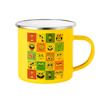 BOB spongebob and friends, Yellow Enamel Metallic Cup 360ml