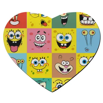 BOB spongebob and friends, Mousepad heart 23x20cm