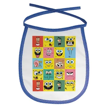 BOB spongebob and friends, Σαλιάρα μωρού αλέκιαστη με κορδόνι Μπλε