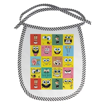 BOB spongebob and friends, Σαλιάρα μωρού αλέκιαστη με κορδόνι Μαύρη