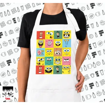 BOB spongebob and friends, Ποδιά μακριά Σεφ ολόσωμη με τσέπες white (ΕΝΗΛΙΚΩΝ)