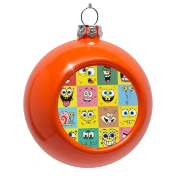 BOB spongebob and friends, Orange Christmas tree ornament bauble 8cm