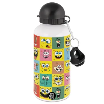 BOB spongebob and friends, Metal water bottle, White, aluminum 500ml