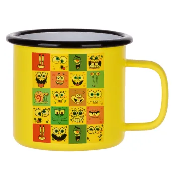 BOB spongebob and friends, Metallic enamel MATT Yellow cup 360ml