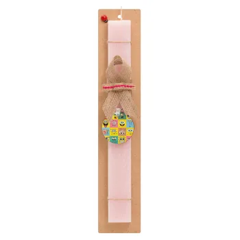 BOB spongebob and friends, Easter Set, wooden keychain & scented flat Easter candle (30cm) (PINK)