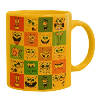 Ο μπομπ και οι φίλοι του, Κούπα, κεραμική κίτρινη, 330ml