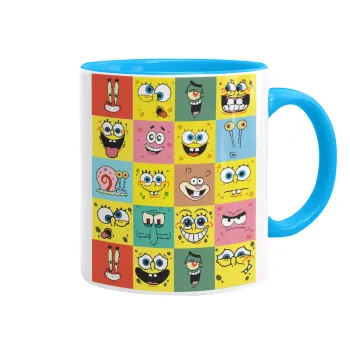 Ο μπομπ και οι φίλοι του, Κούπα χρωματιστή γαλάζια, κεραμική, 330ml