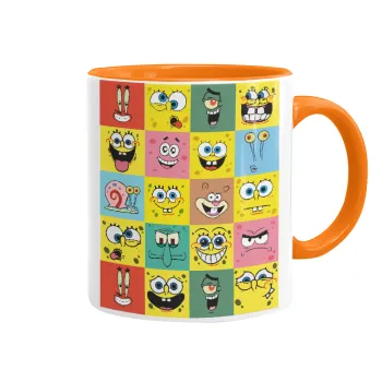 Ο μπομπ και οι φίλοι του, Κούπα χρωματιστή πορτοκαλί, κεραμική, 330ml