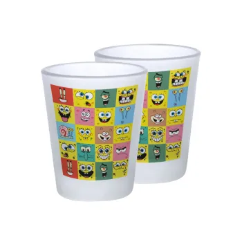 BOB spongebob and friends, Σφηνοπότηρα γυάλινα 45ml του πάγου (2 τεμάχια)