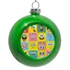 Green Christmas tree ornament bauble 8cm
