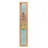 Easter Set, wooden keychain & aromatic flat Easter candle (30cm) (TURQUOISE)