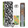 Easter candle, metallic white thermos bottle (500ml) & aromatic flat candle (30cm) (GRAY)