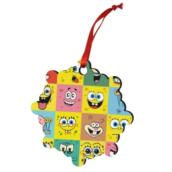 Ο μπομπ και οι φίλοι του, Στολίδι Χριστουγεννιάτικο στολίδι snowflake ξύλινο 7.5cm