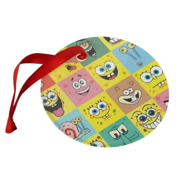 BOB spongebob and friends, Christmas ornament glass 9cm