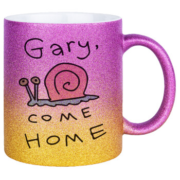 Gary come home, Κούπα Χρυσή/Ροζ Glitter, κεραμική, 330ml