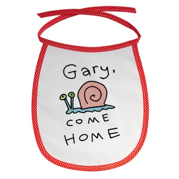 Gary come home, Σαλιάρα μωρού αλέκιαστη με κορδόνι Κόκκινη
