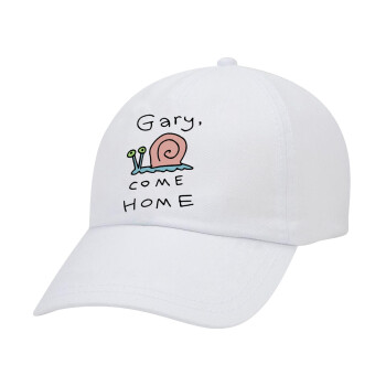 Gary come home, Καπέλο Baseball Λευκό (5-φύλλο, unisex)