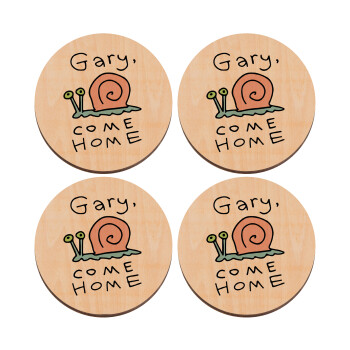 Gary come home, ΣΕΤ x4 Σουβέρ ξύλινα στρογγυλά plywood (9cm)