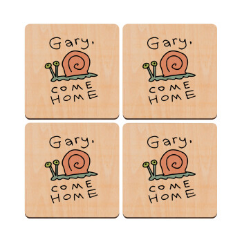 Gary come home, ΣΕΤ x4 Σουβέρ ξύλινα τετράγωνα plywood (9cm)
