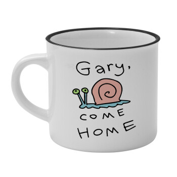 Gary come home, Κούπα κεραμική vintage Λευκή/Μαύρη 230ml